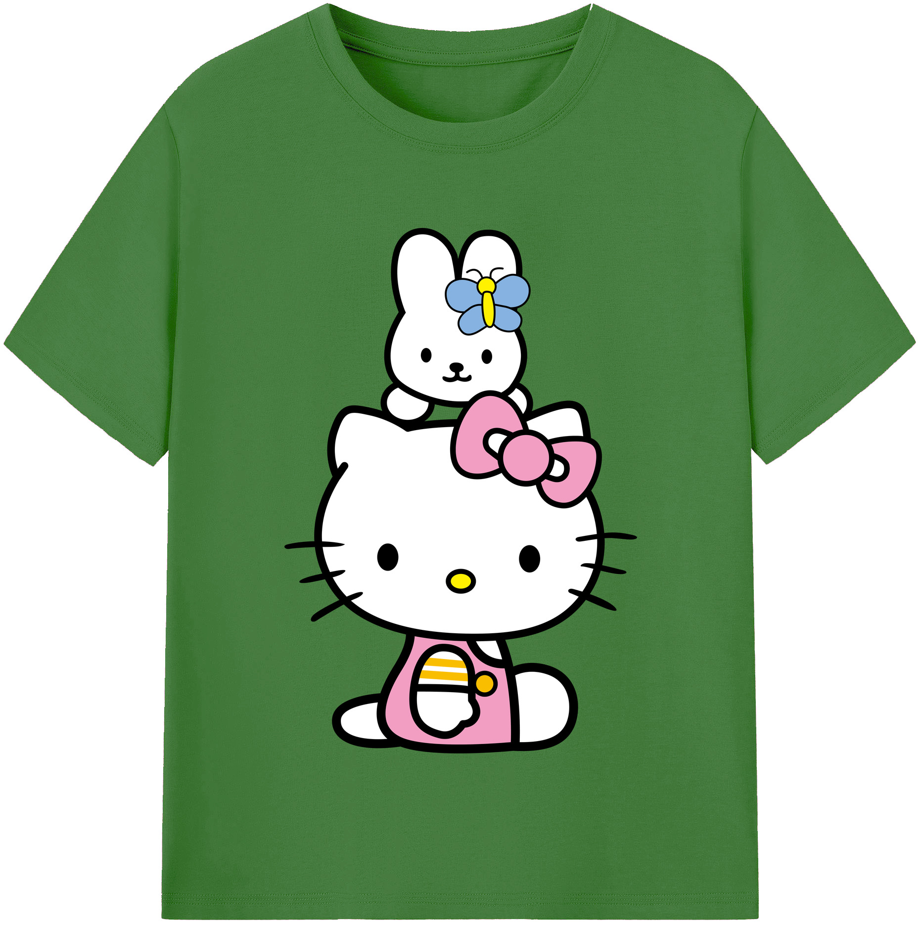 （画像用） Hello Kitty ハローキティ レディースカジュアルプリントTシャツ（綿100％）